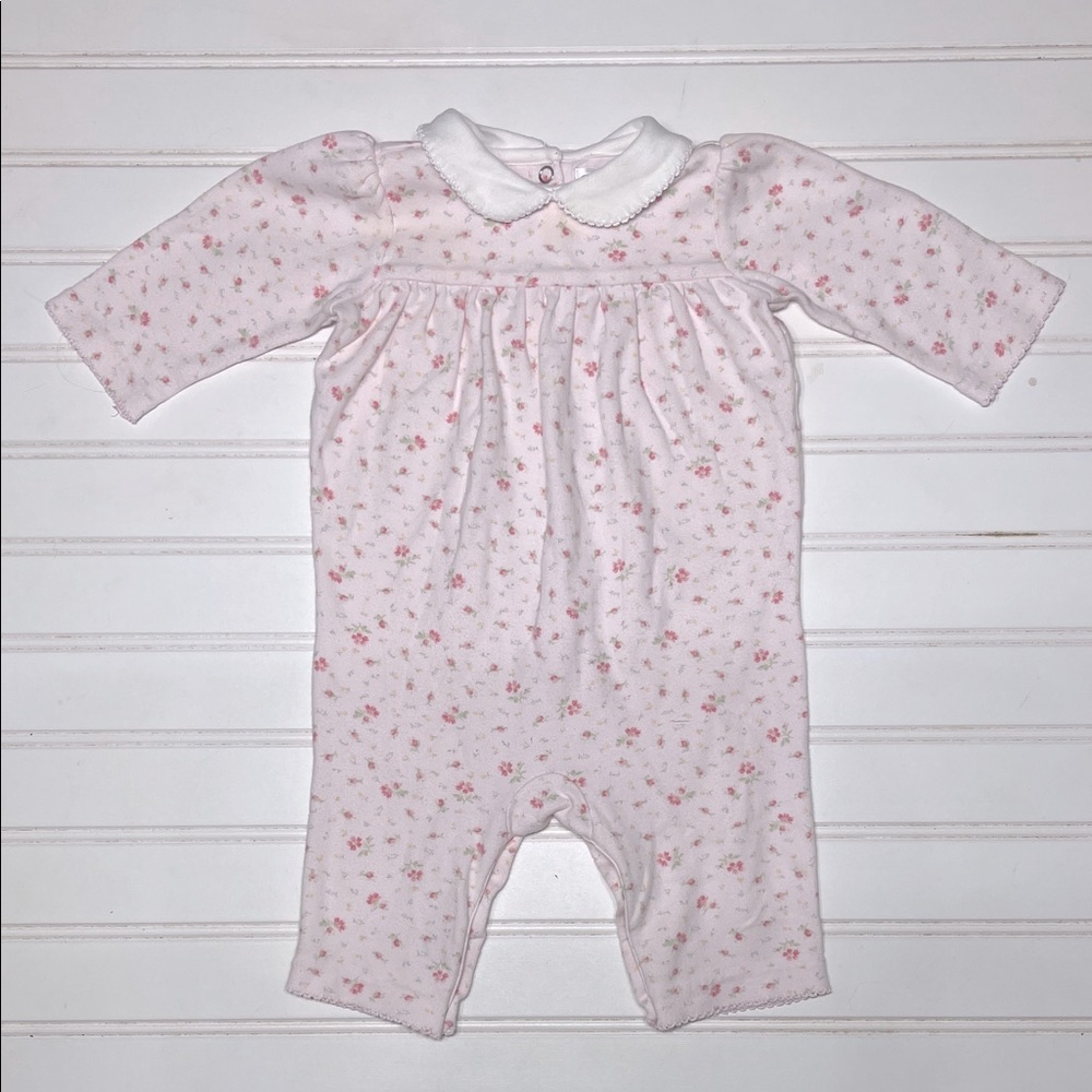 RALPH LAUREN VGUC 100% Cotton Floral Peter Pan Collar Jumpsuit